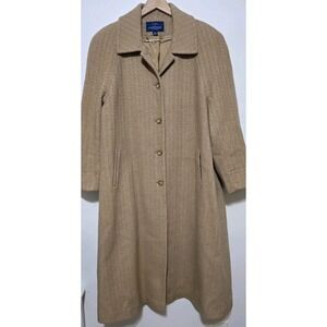 Macintosh New England Camel Dress Coat Wool Blend‎ Camel Herringbone Full 18W